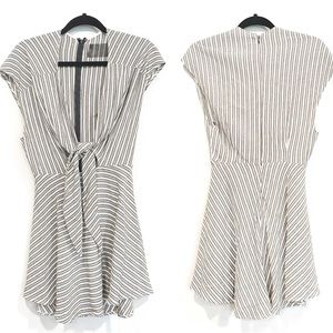 Reformation Tie Front Striped Mini Dress Small